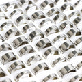 Wholesale 30/50/100/200Pcs/lot Fashion Smooth Stainless Steel Rings For Women Men Mix Size Simple Jewelry Party Gifts