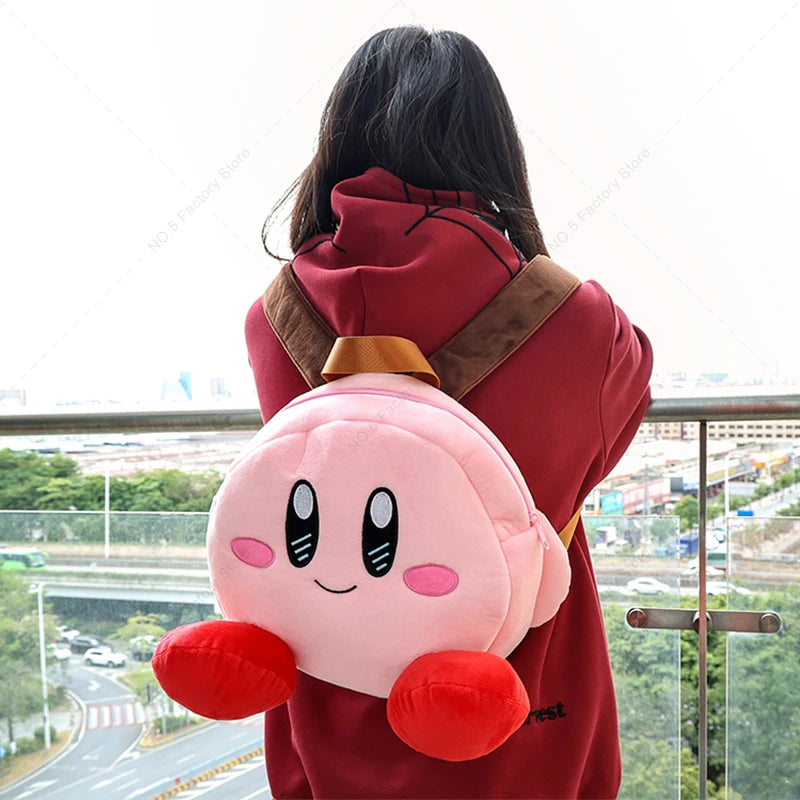 Star Kirby Cartoon Fashion Character Backpack Children Casual Plush Backpack Cute Kindergarten Boy and Girl Schoolbag Gift