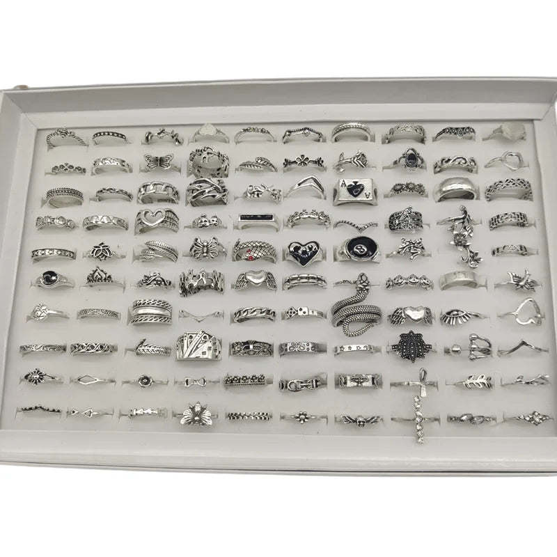50000 Style Different Finger Rings Wholesale In Stock 100pc/Lot Hot Vintage Silver Gold Color New Alloy Joint Ring Party Women