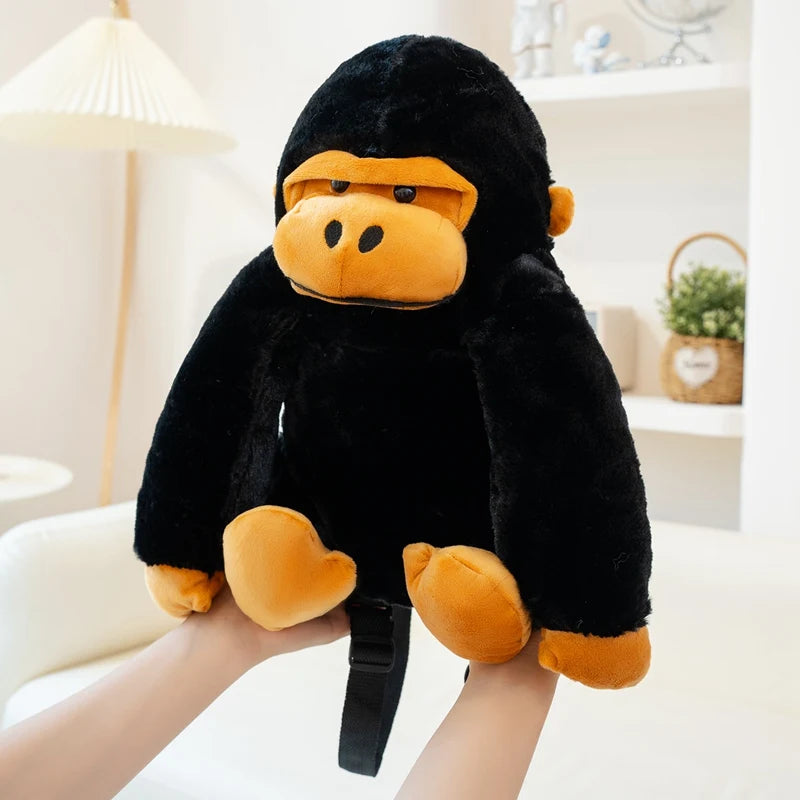 32CM Creative Gorilla Plush Backpack Cute Monkey Stuffed Doll Funny Student School Backpack Gifts