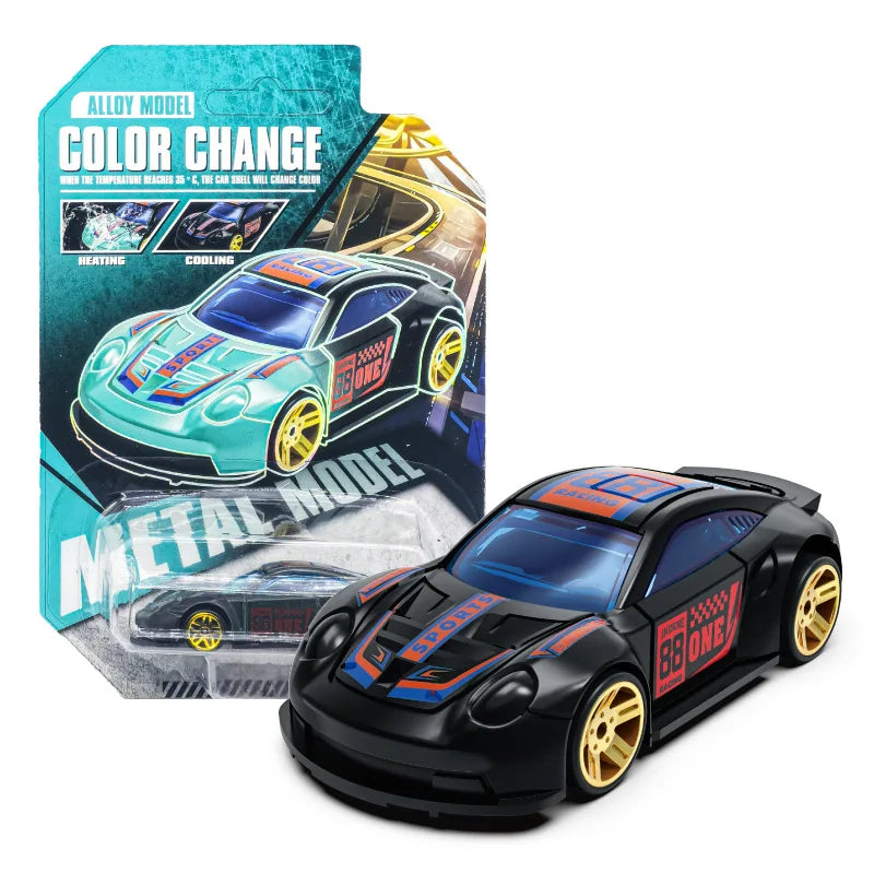 Magic Color Changing Racing Car Model 1:64 Temperature Sensitive Inertia Pull Back Cars Toys Crash-Resistant Durable Boys Gift