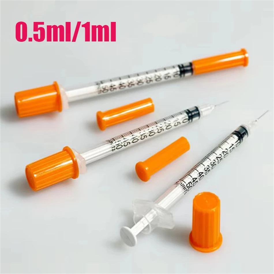 20/50/100pcs 1ml 0.5ml 30G Pet Animal Dog Cat Disposable Syringe Plastic Veterinary Syringe With Needles Medical Supplies