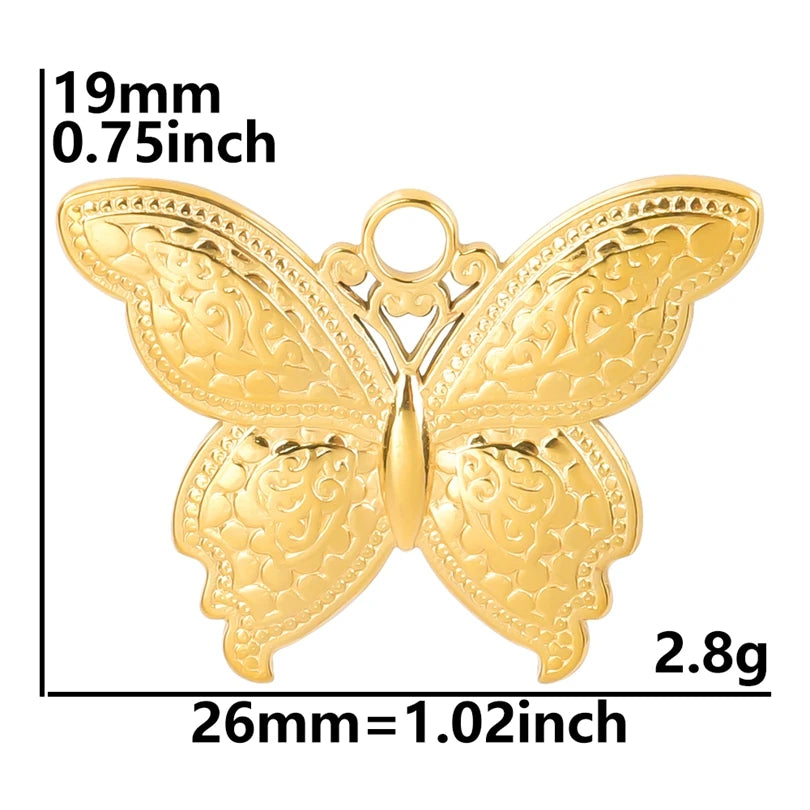 10PCS Ancient Egyptian Scarab Beetle Pendants Charms Stainless Steel Dragonfly Butterfly Pendant for Jewelry Making DIY Necklace