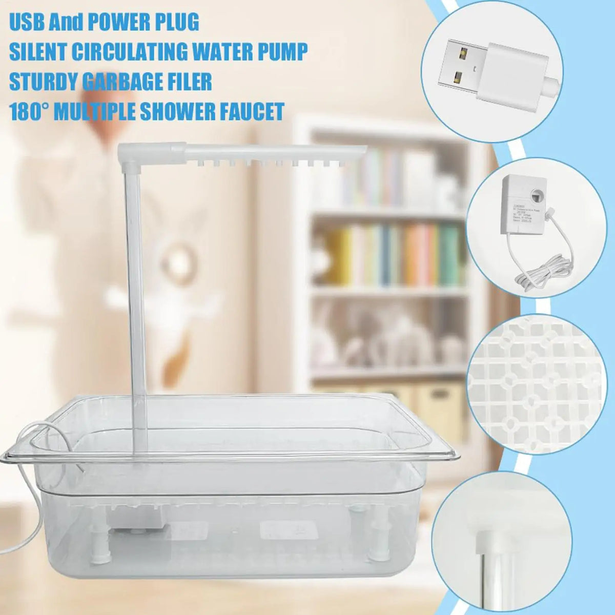 Automatic Bird Shower Tub Automatic Birdbath With Governor Bird Automatic Bathtub Swimming Pool For Small Pets Birds Parrots