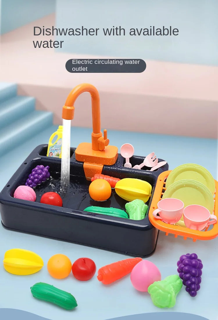 Kitchen Toy Plastic Dish Wash Sink Set Children Simulation Pretend Role Play Housework Kit Early Educational Toys for Children