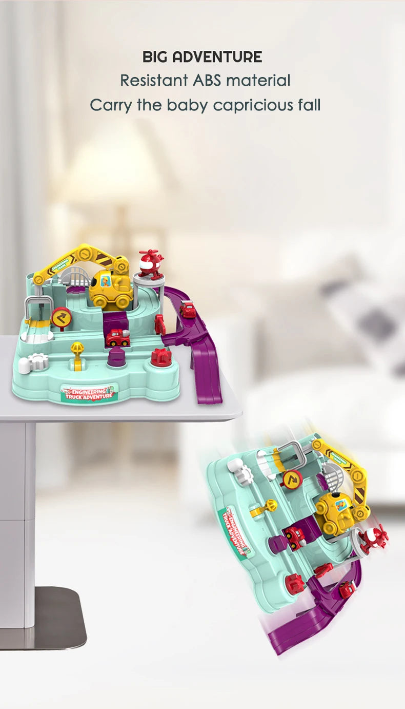 Car Train Track Sets Racing Rail Model Educational Toys Children Adventure Game Mechanical Interactive Animals Space Rocket Toy