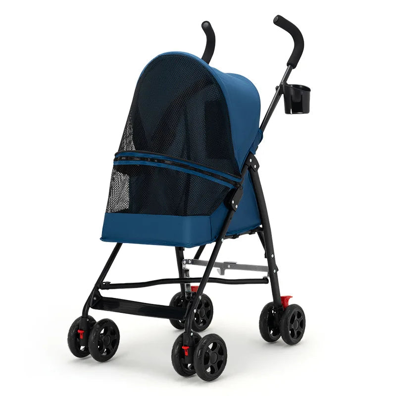 Foldable Pet Stroller for Small Dogs Cats Lightweight Travel Pushchair Breathable Carrier  Teddy Puppies Outdoor Walks Shopping