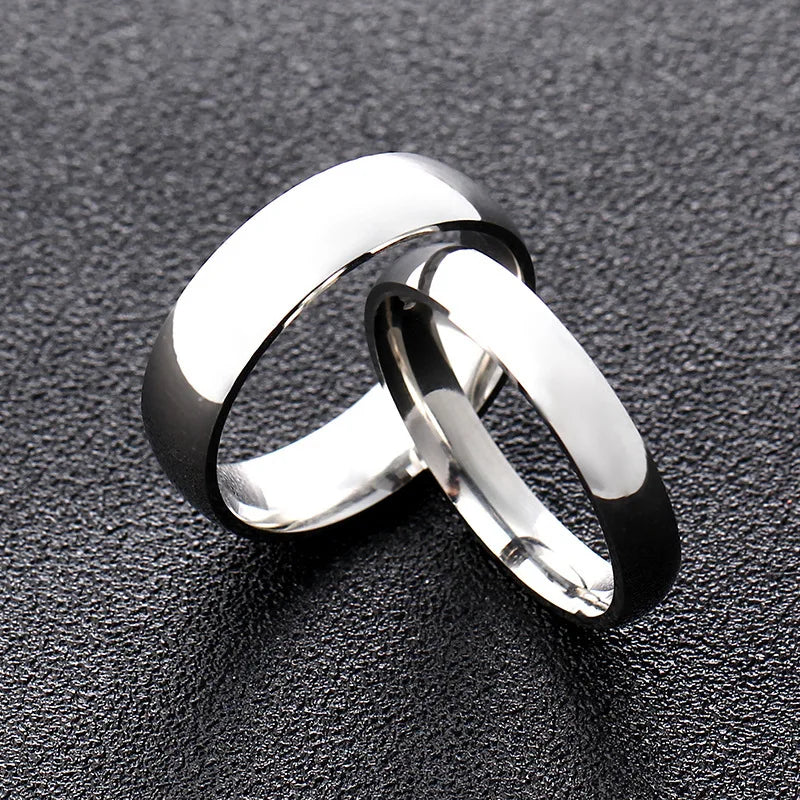 High quality titanium steel plated 18K gold ring couple ring Europe and the United States men and women 2mm4mm6mm8mm simple ring