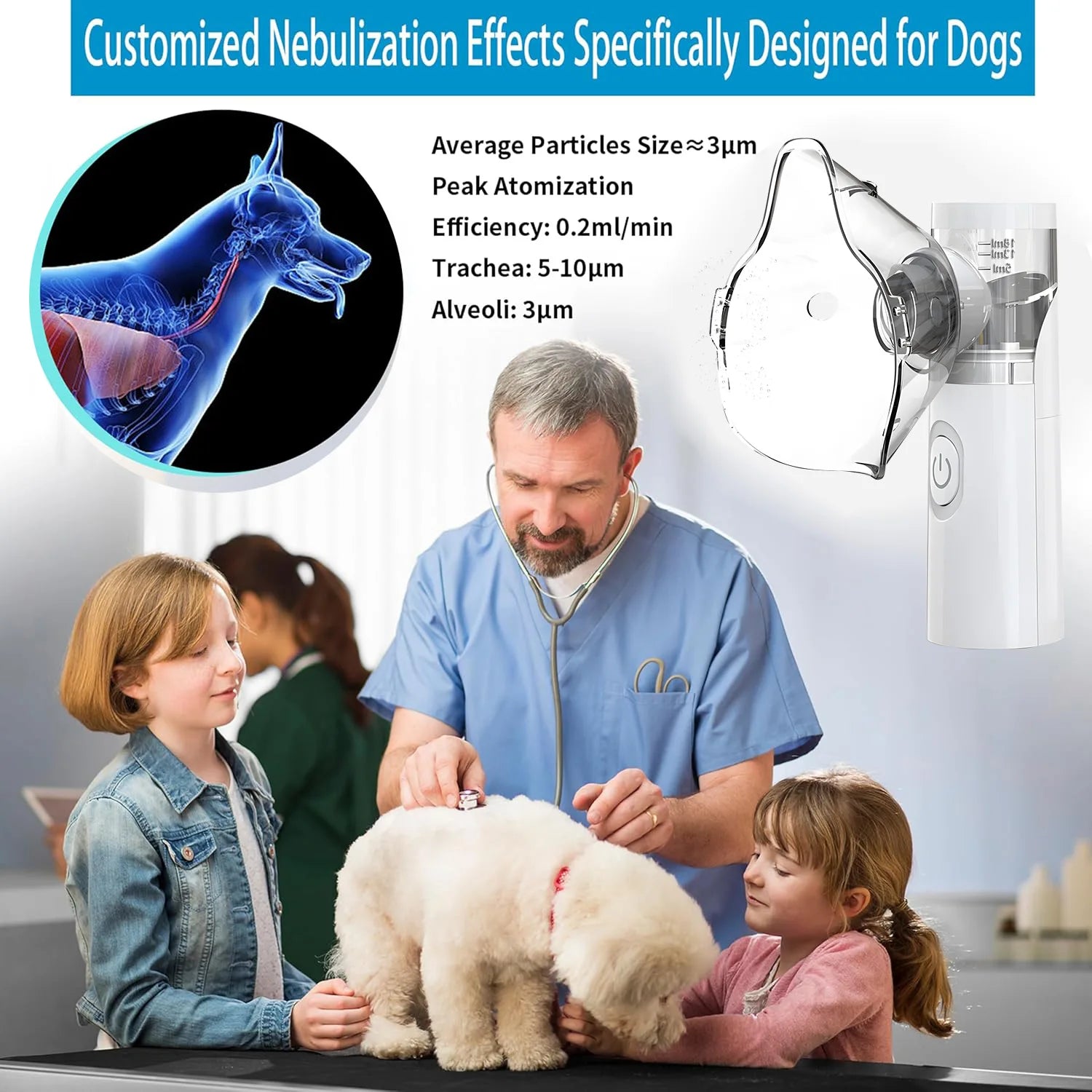 Smart Home Use Pet Nebulizer for Cats & Dogs - Easy-to-Use Animal Nebulizer for Respiratory Relief & Pet Health