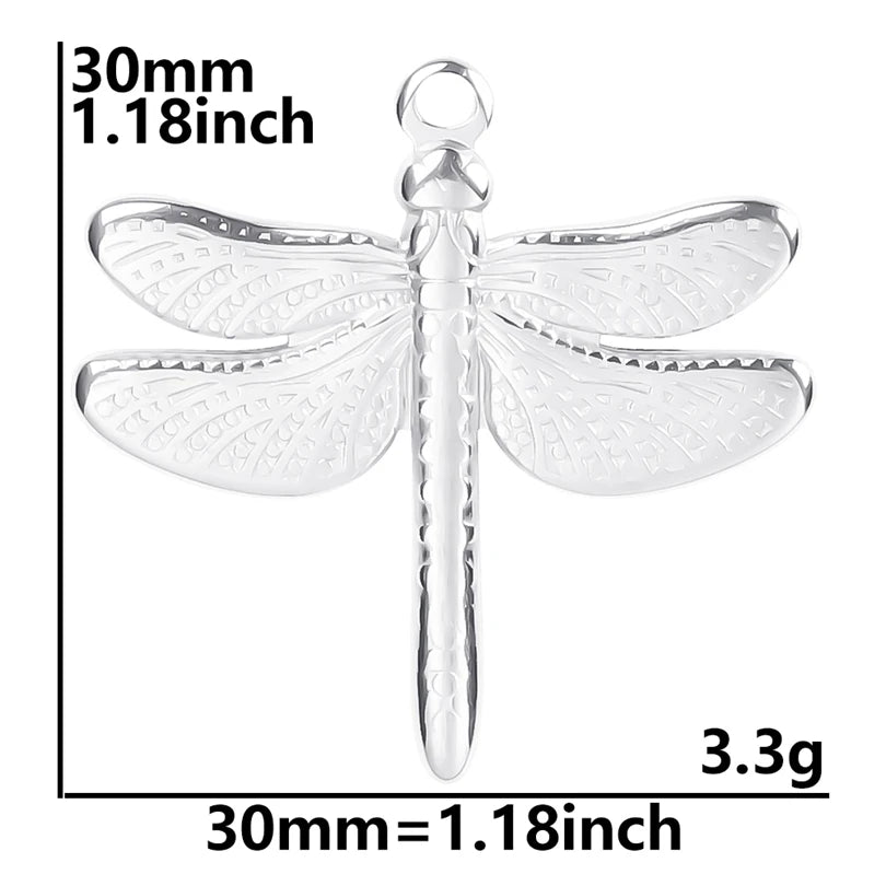 10PCS Ancient Egyptian Scarab Beetle Pendants Charms Stainless Steel Dragonfly Butterfly Pendant for Jewelry Making DIY Necklace