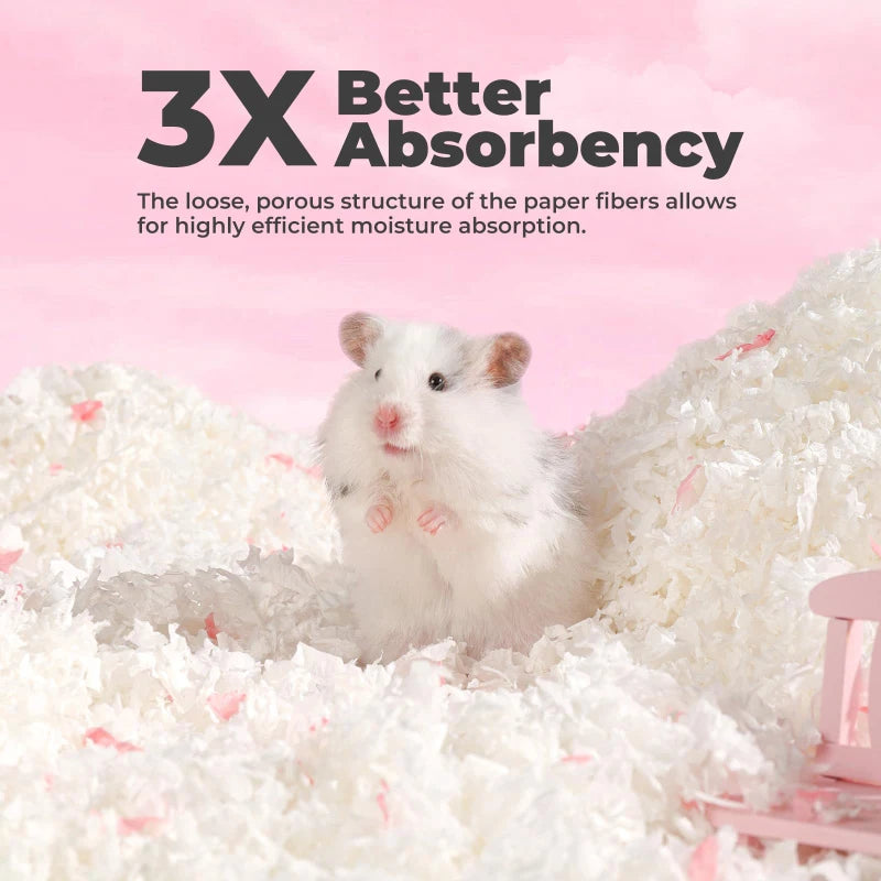 10L/400g Cozy Hamster Bedding Absorbent & Odor-Control Paper Cotton for Syrian Hamsters - Cage Litter & Nesting Material