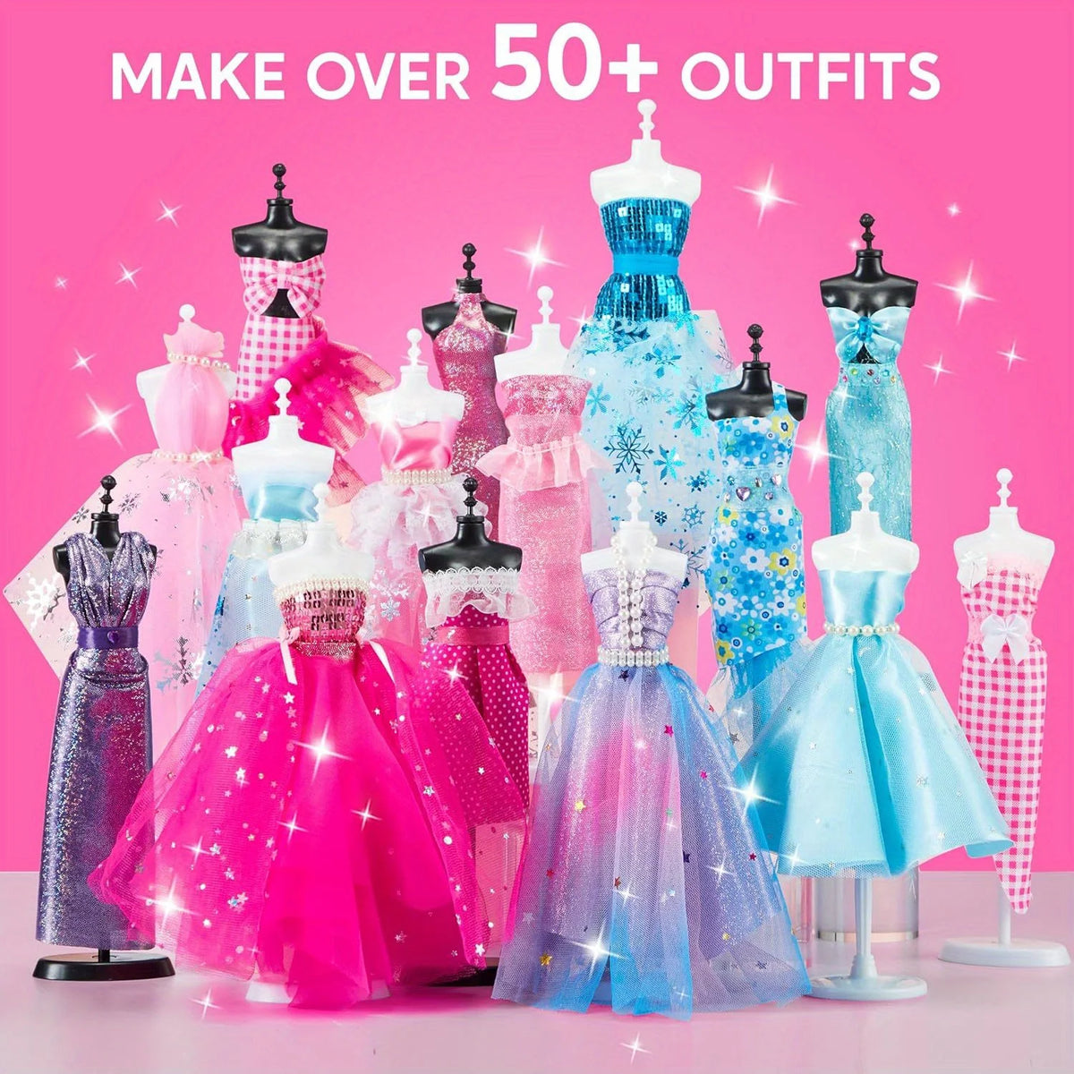 JOYFY 400+PCS Fashion Design Crafts for Kids Art and Crafts DIY Sewing Kits with 3 Mannequins for Girls Aged 8-12 Birthday Gift
