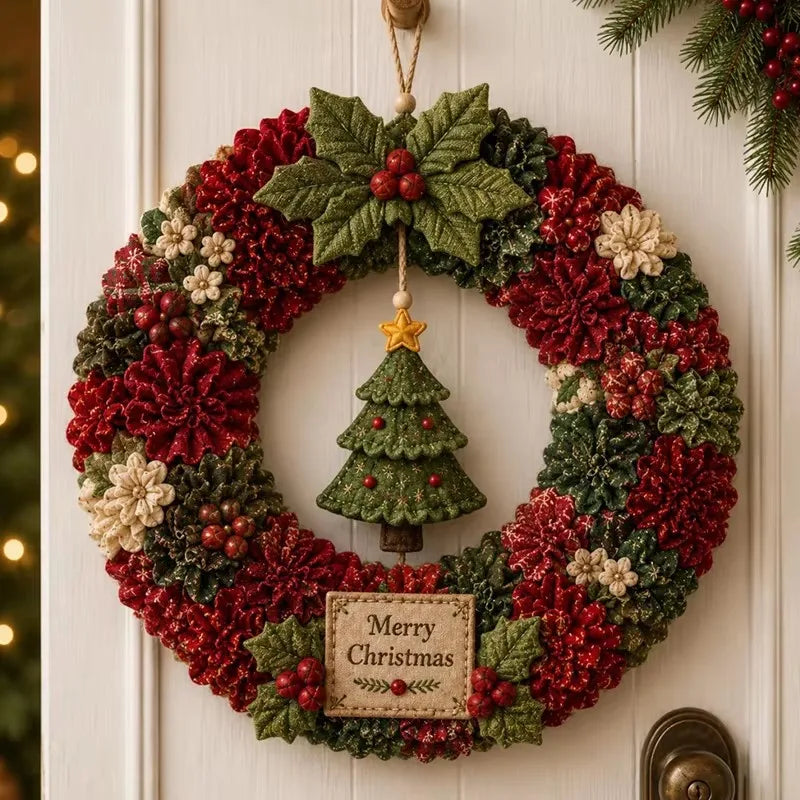 3D Christmas Fabric Poke Art Kit No-Sew Christmas Craft Holiday Door Decor Holiday Family Craft Art Kit Christmas Gift