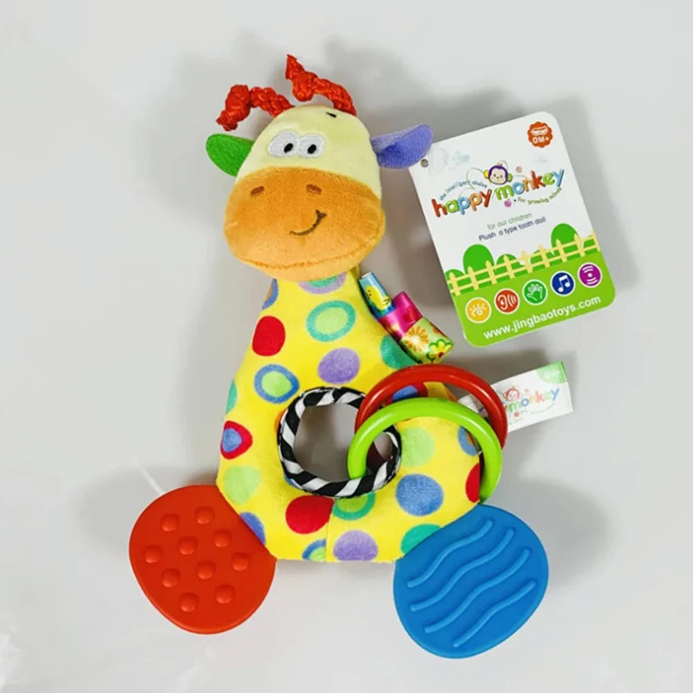 Rattles Animal Giraffe Baby Soft Stuffed Doll Teether Doll Cute Kids Infant Baby Teething Toys For Newborn Sensory Plush Toys