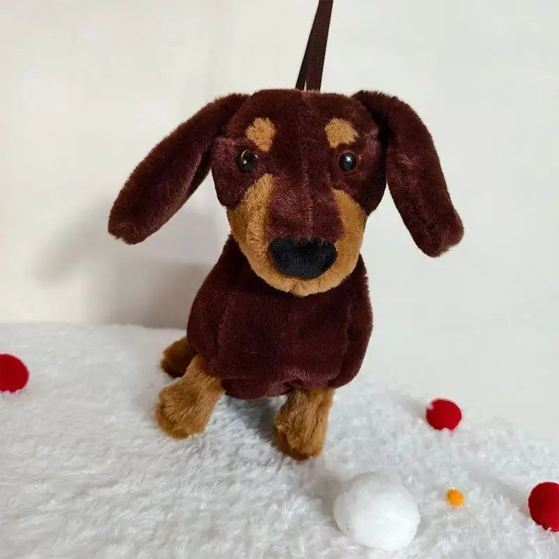 Sausage Dog Plush Backpacks Kawaii Puppy Soft Stuffted Bag Versatile Plush Backpacks Cartoon Plush Shoulder Bag Gift for Friend