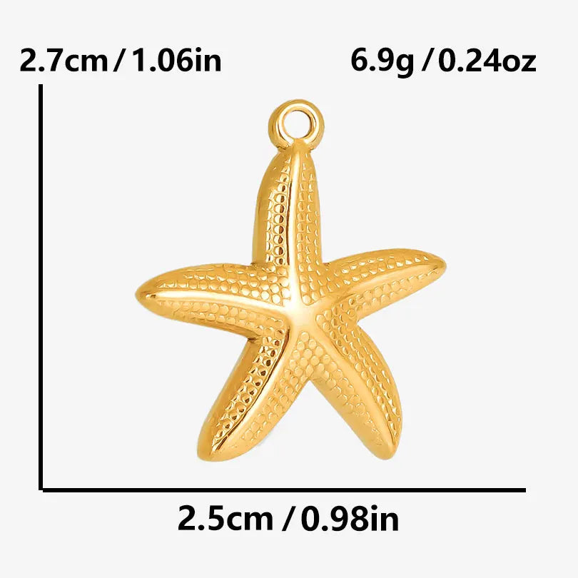 5Pcs/Lot Stainless Steel Sea Animal Starfish Cicada Shell Pendant Jewelry DIY Goth Sacred Heart Sunflower Heart подвеска Bulk