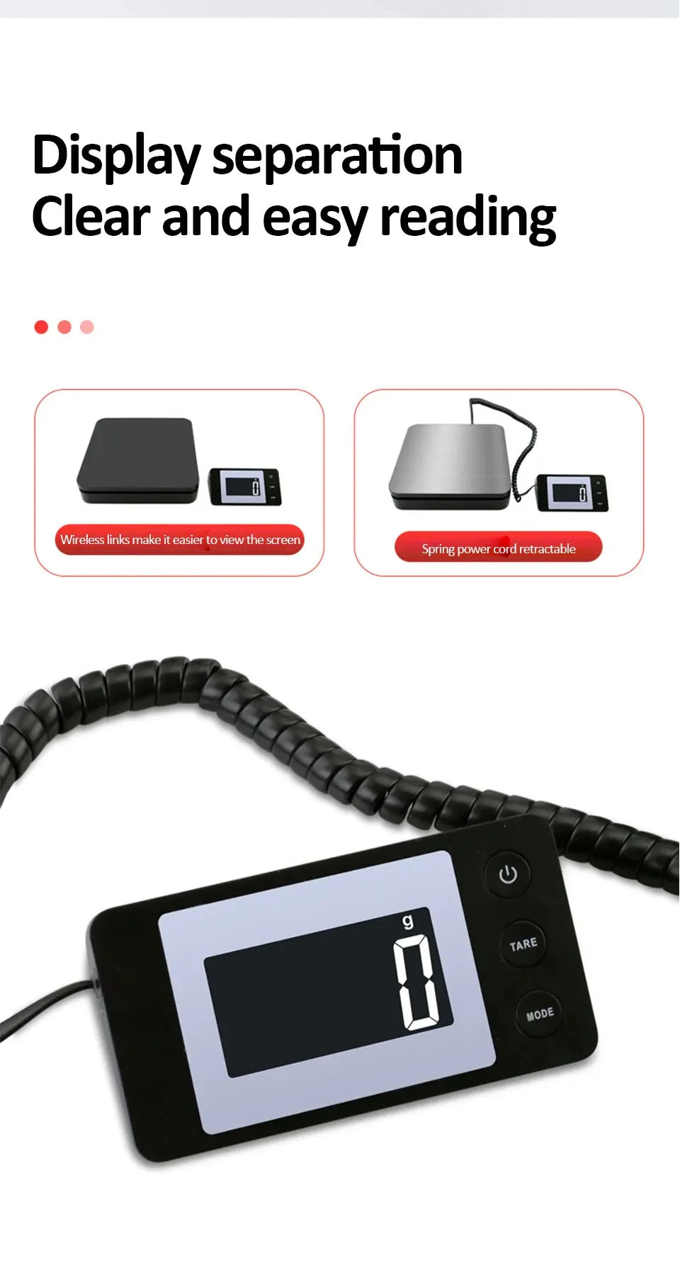 Electronic Platform Scale 50kg/2g High-precision Digital Scale Wired/Wireless Parcel Pet Express Zero/Tare Kitchen Weighing Tool