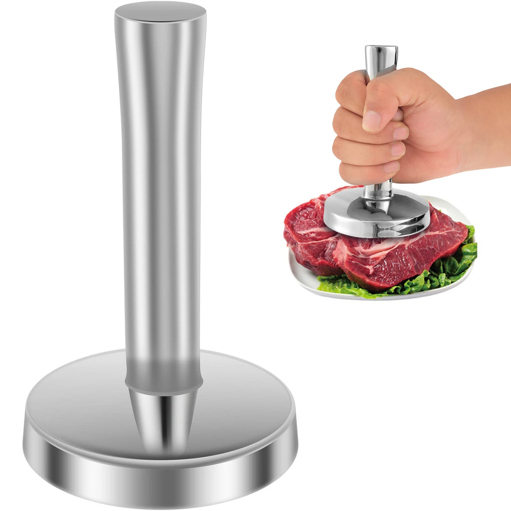 Meat Pounder Flattener Stainless Steel Kitchen Meat Mallet Large Round Meat Mallet Tenderizer Tool Rust Proof Chicken Flattener