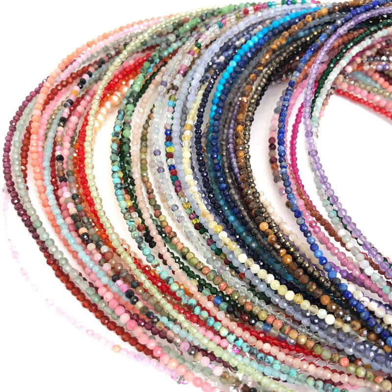 Natural Semi-precious Stone Necklaces for Women and Men Cut Angle 2mm Beads Crystal Necklace Bracelet Gem Zircon Agate Jewelry