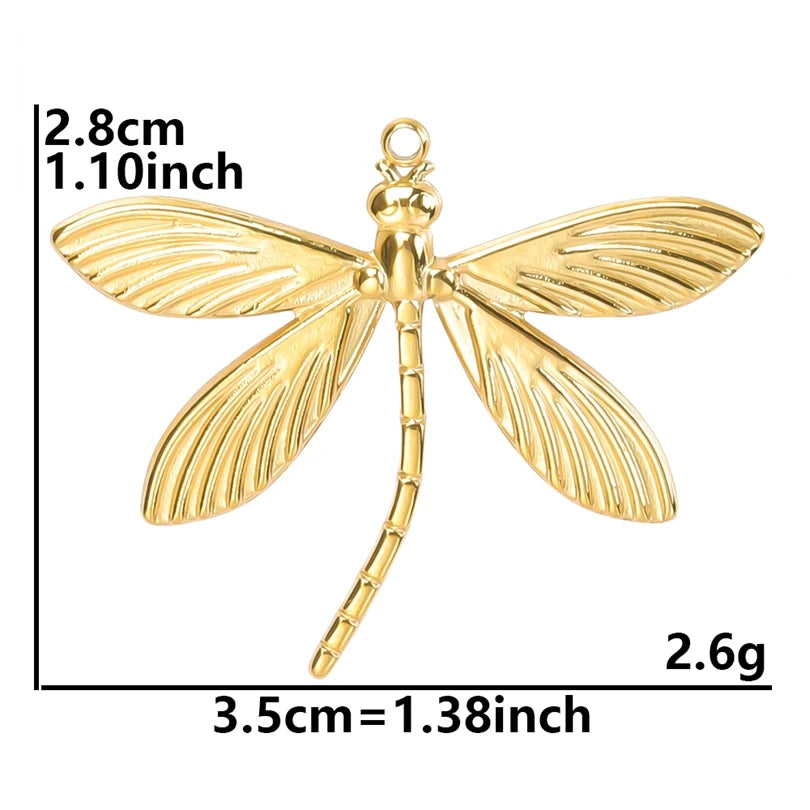 10PCS Ancient Egyptian Scarab Beetle Pendants Charms Stainless Steel Dragonfly Butterfly Pendant for Jewelry Making DIY Necklace