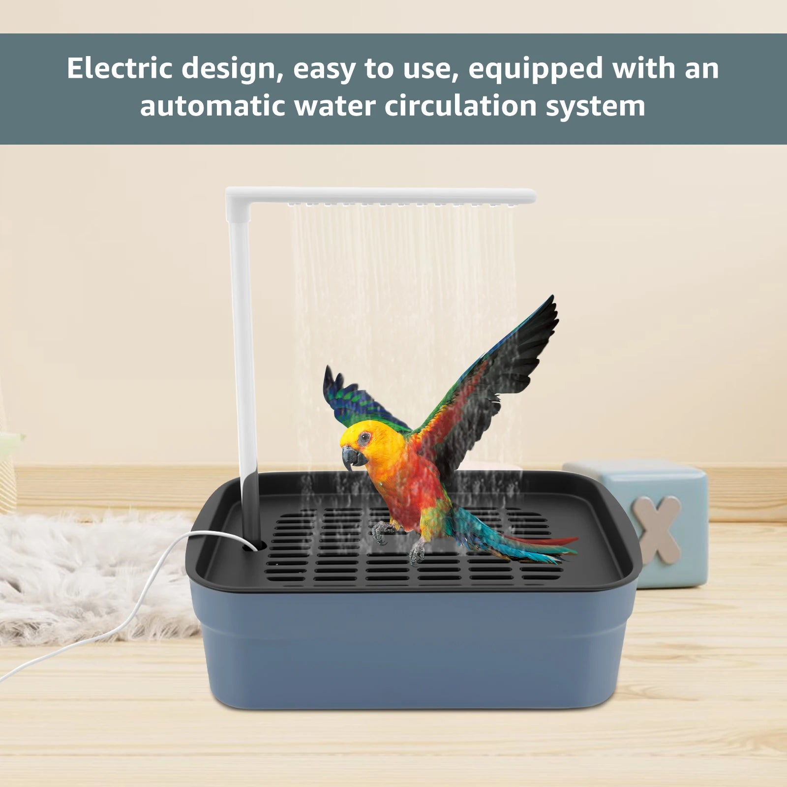 Automatic Pet Birds Parrots Bath Circulating Water Bathtub USB Electric Parakeet Bathtub Shower Fountain birds supplies