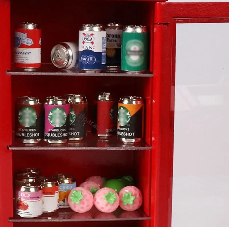 Miniature Mini Ice Cream Beer Can Foods Snack Drinks Model For Blyth Ob11 Dolls Accessories Kids Pretend Play Supermarket Toys
