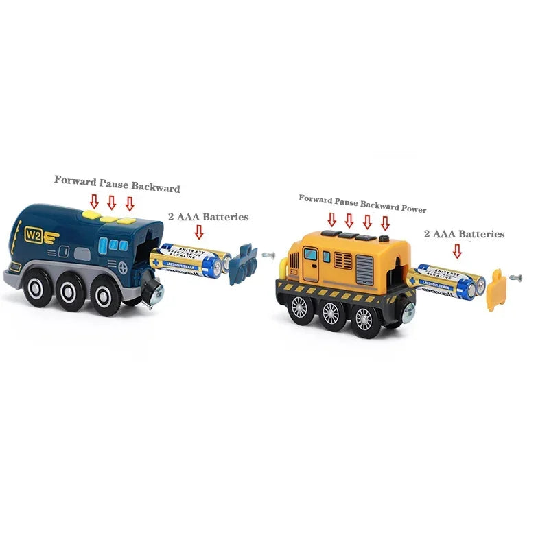 Kid Magnetic Electric Train Car Locomotive Wooden Track Slot Diecast Railway Track Children's Educational Toys Gifts