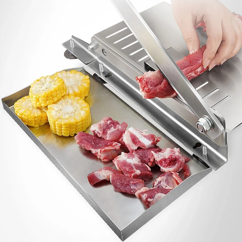 Food Cutter Slicing Machine Beef Bacon Fish Frozen Meat Stainless Steel Home Cutting Adjustable Slice Thickness Kitchen Tool